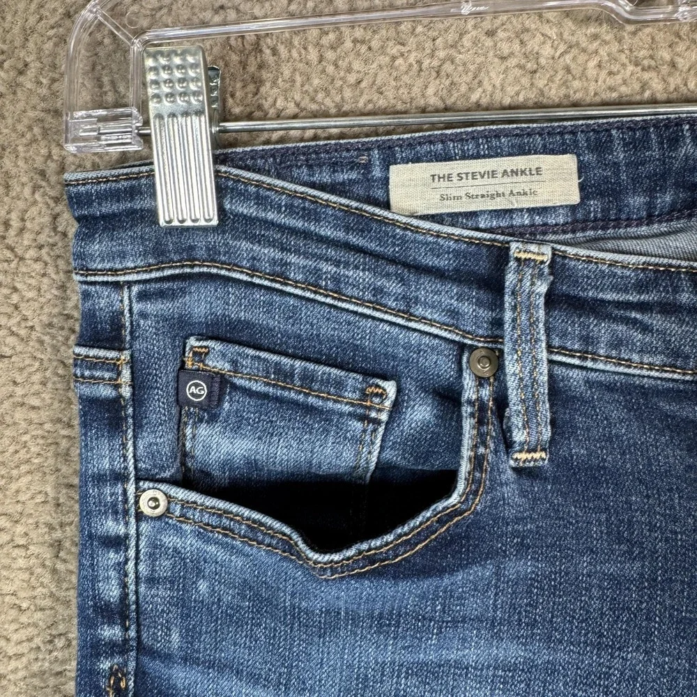 AG Adriano Goldschmied Stevie Ankle Jeans Womens 27‎ Blue Slim Straight Denim
